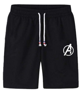 Avengers Logo Jersey Shorts for MEN | Black | Gym, Sports & Fitness Shorts - M