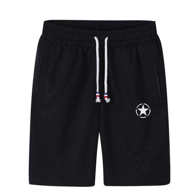 Black Quick Dry Shorts with Star Logo | Black Color | MEN | for Gym, Sports & Fitness - M