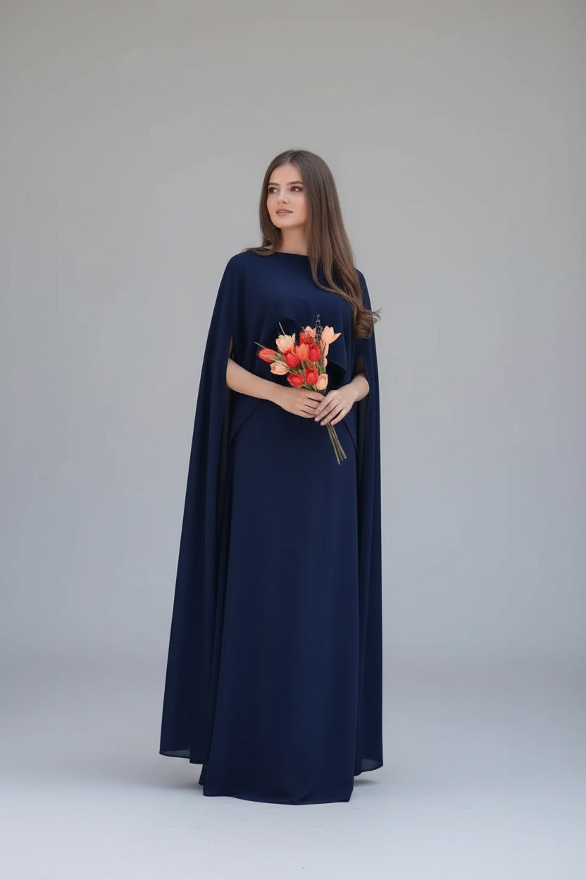 2 Pcs Women's Stitched Chiffon Plain Maxi Suit