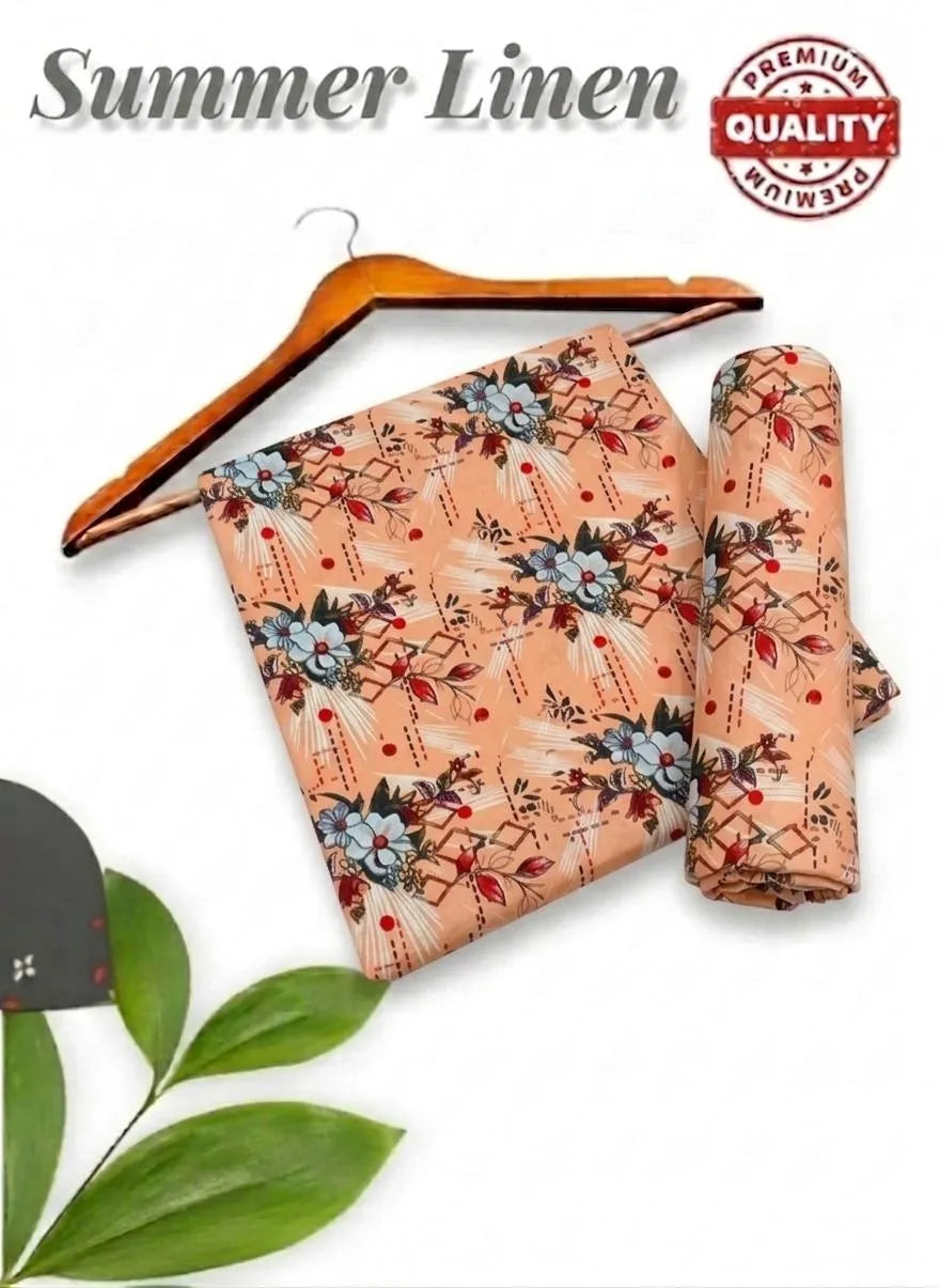 2 Pcs Women's Unstitched Printed Suit