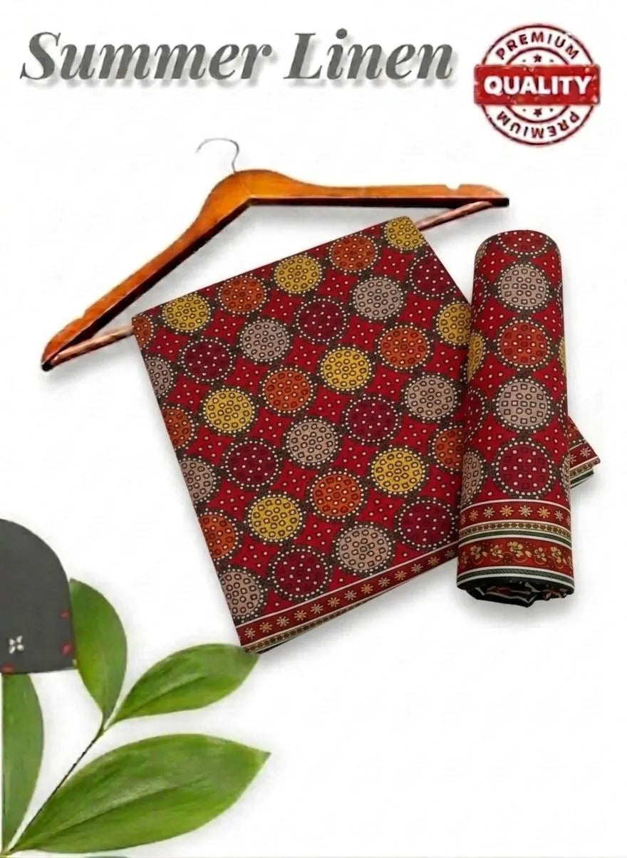 2 Pcs Women's Unstitched Printed Suit