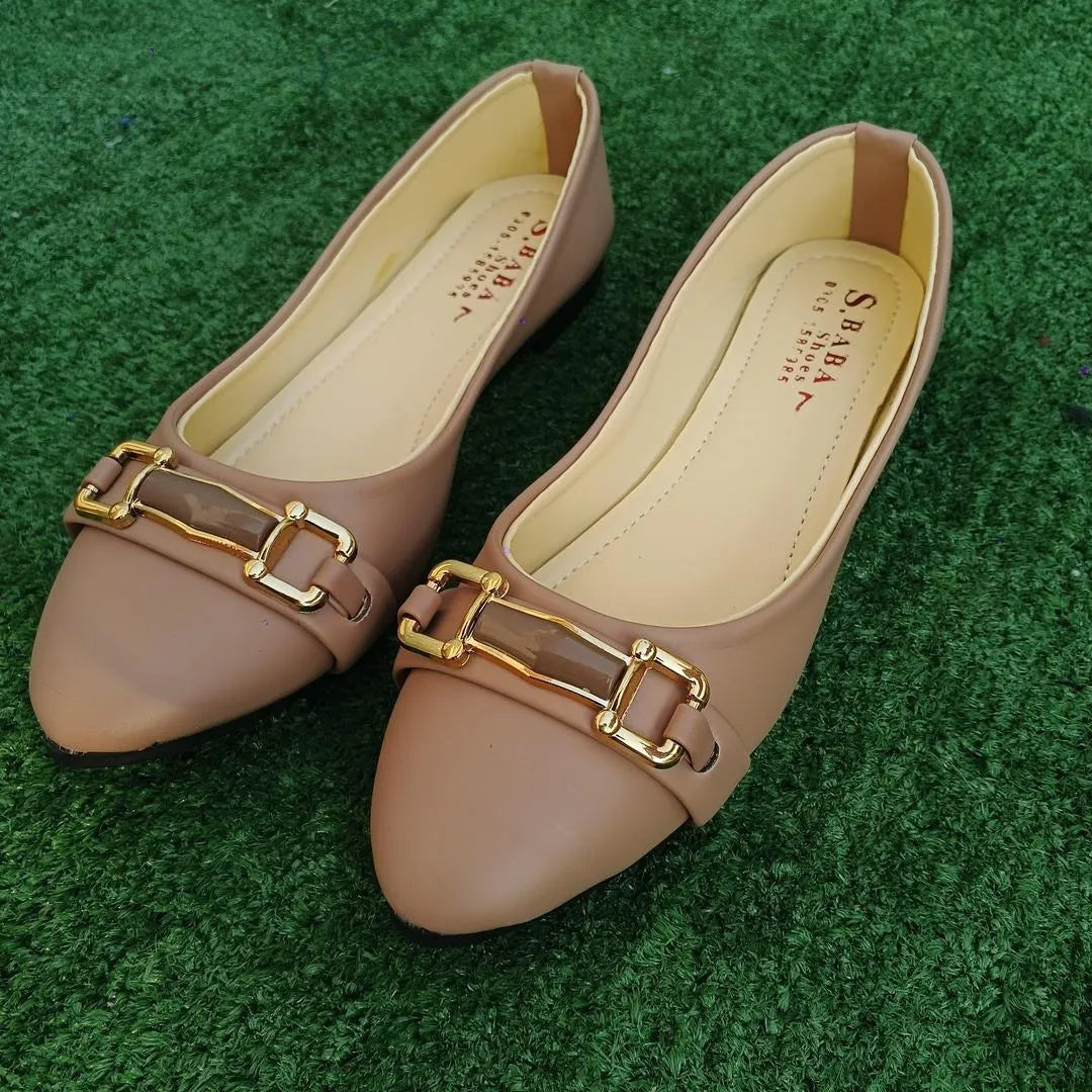 Women Synthetic Leather Pink Pumps Semi Formal