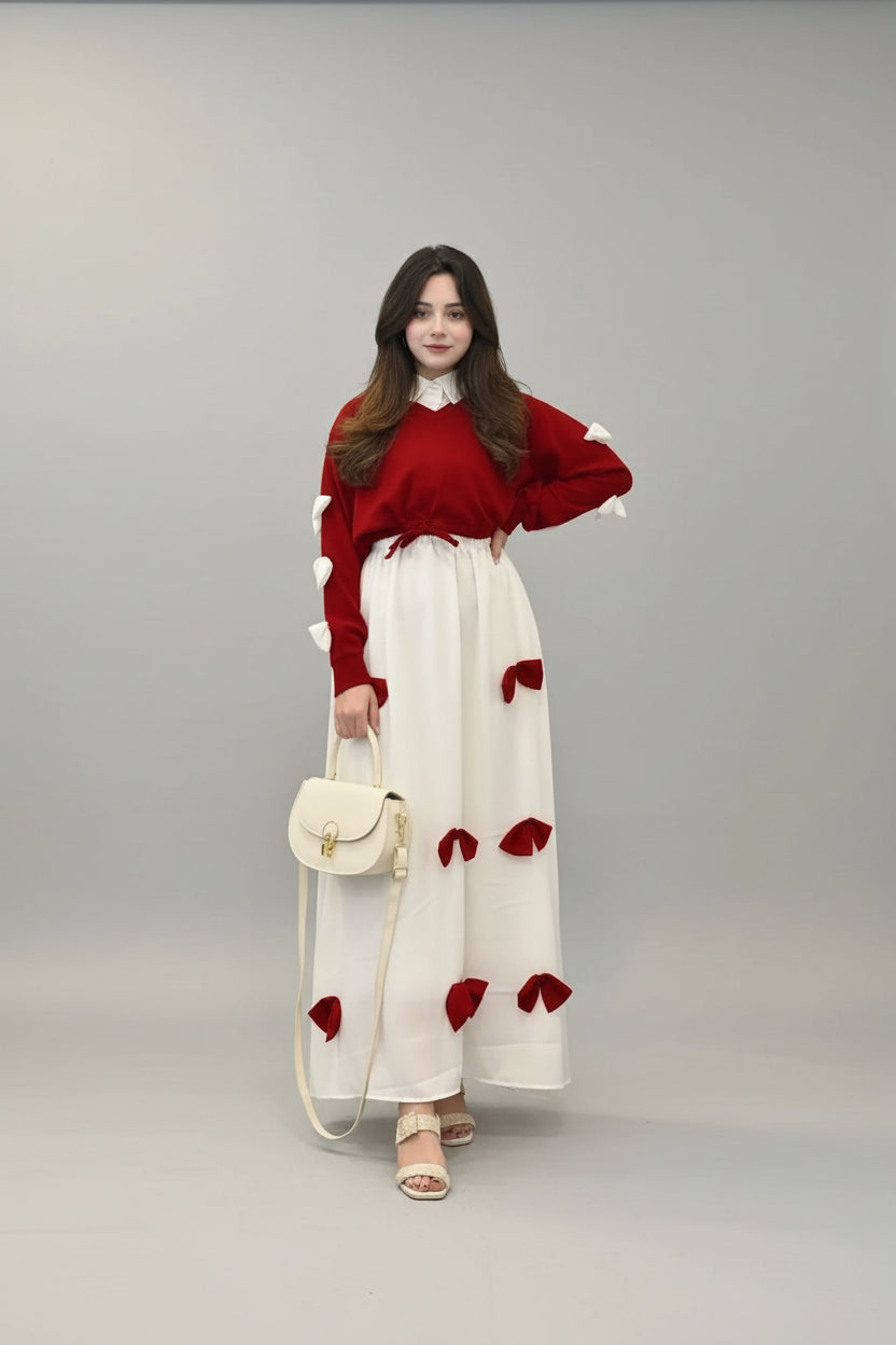 2 Pcs Women's Stitched Georgette Hand Work Maxi and Jacket