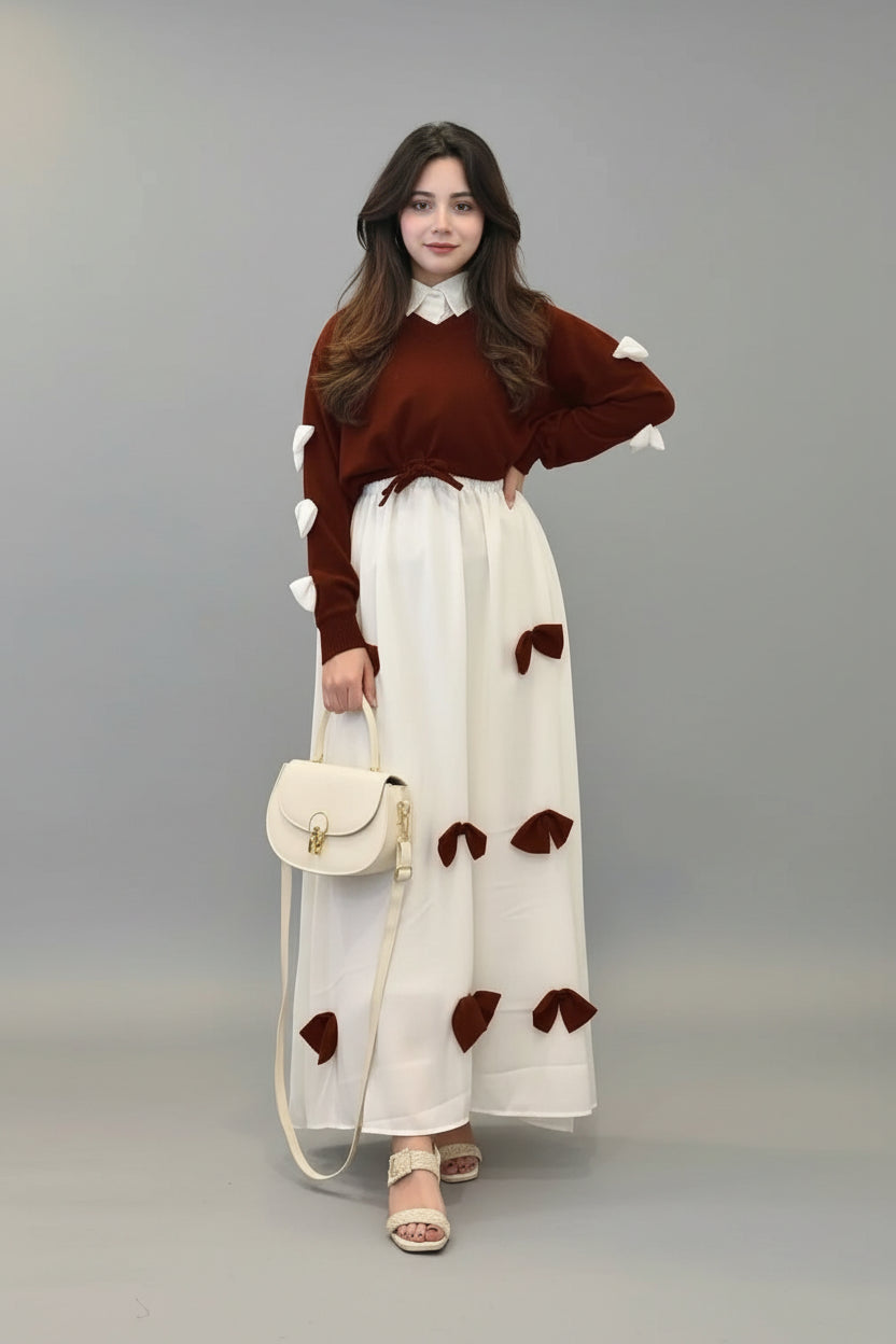 2 Pcs Women's Stitched Georgette Hand Work Maxi and Jacket