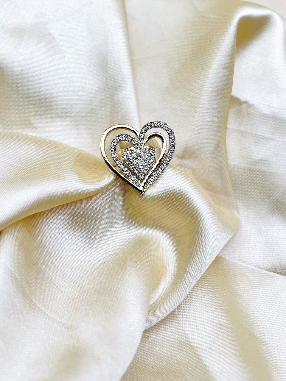 1 Piece Imported Radiant Double Heart Crystal Ring – A Love That Shines ???? | Best Quality Adjustable Ring | Ring For Girls & Women
