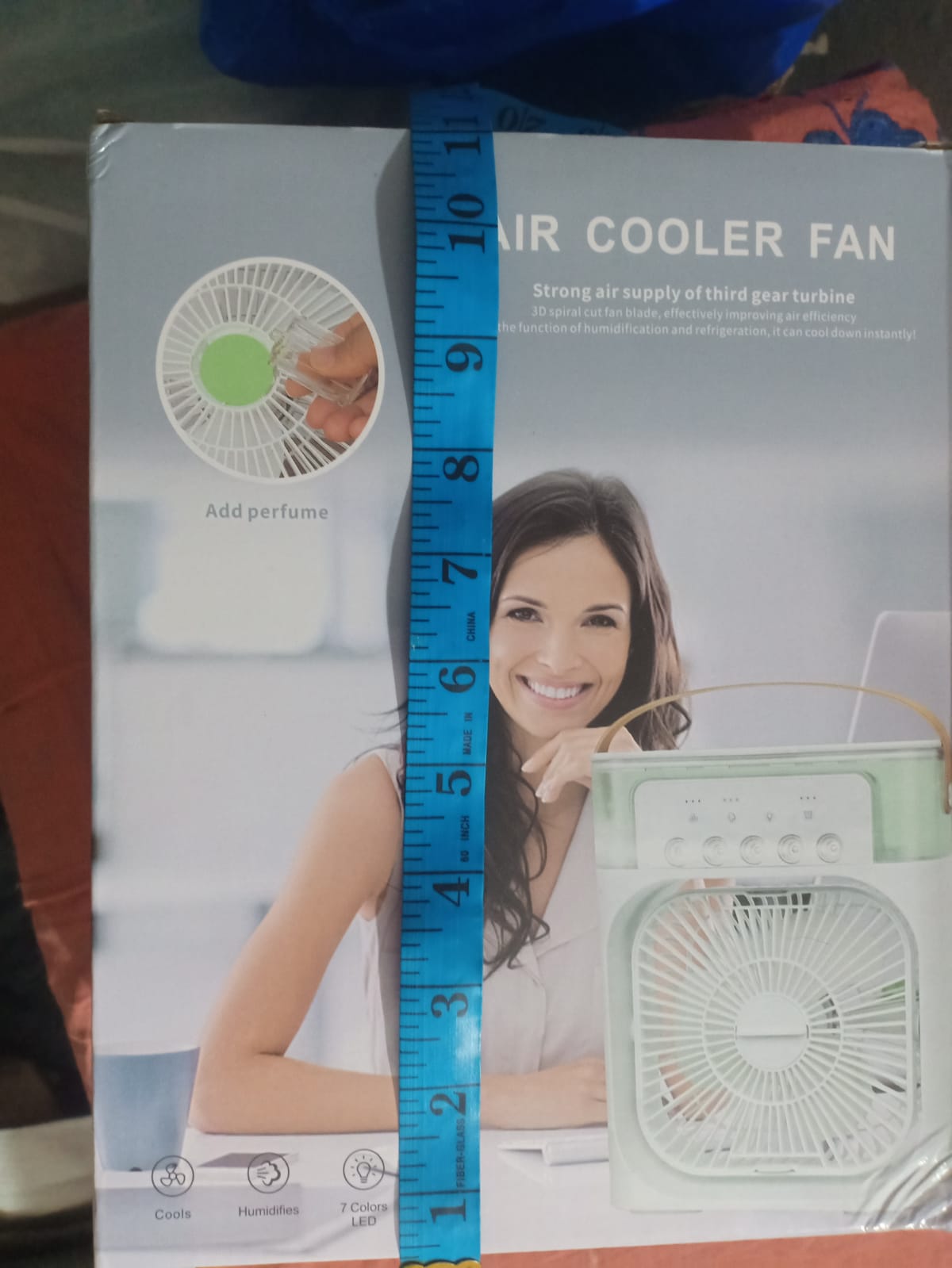Mini Air Cooling Fan Portable Fan Copper Motor High Power Support Strong Airflow Large Size Cooling - Box Size 11 Inch