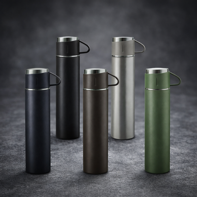 Gradient Insulated Sports Water Bottle – Leak-Proof Flask with Motivational Time Markings - 500ml (Random Color)