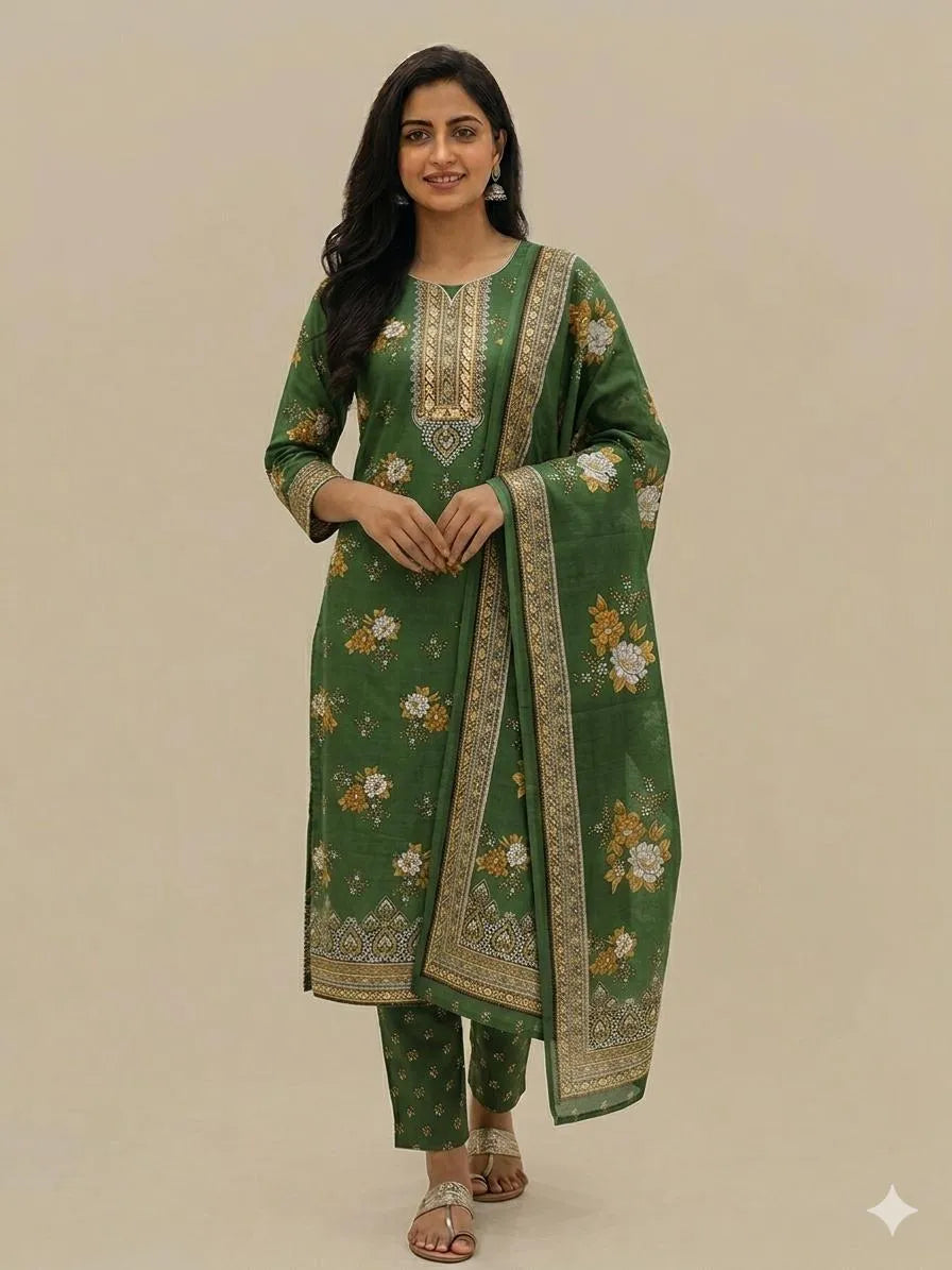 Swiss Lawn 3 Pcs Women's Unstitched Printed Suit