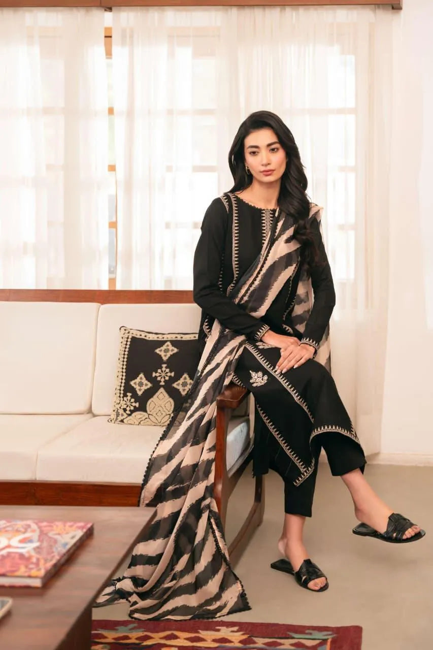 MOST HIT ARTICLES 3 Pcs Women's Unstitched Embroidered Suit