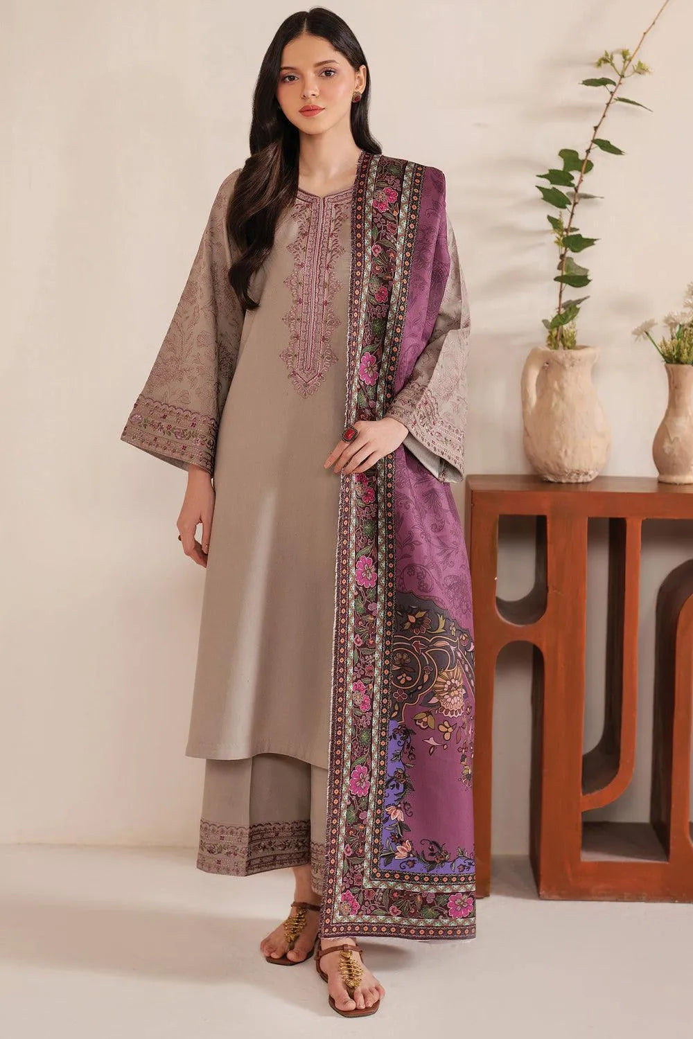 MOST HIT ARTICLES 3 Pcs Women's Unstitched Embroidered Suit