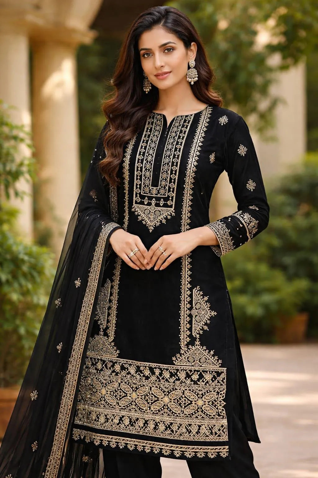 3 Pcs Women's Unstitched Embroidered Suit