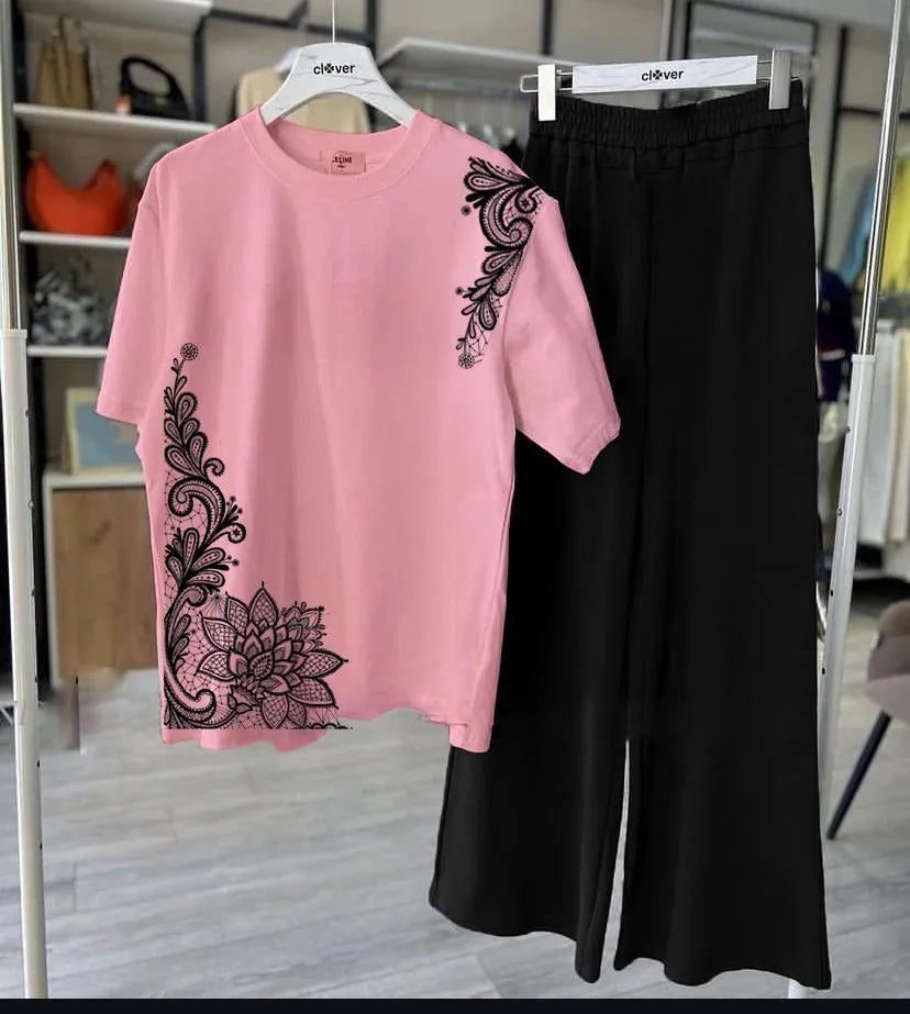 2 Pcs Women's Stitched Jersey Printed Night Suit