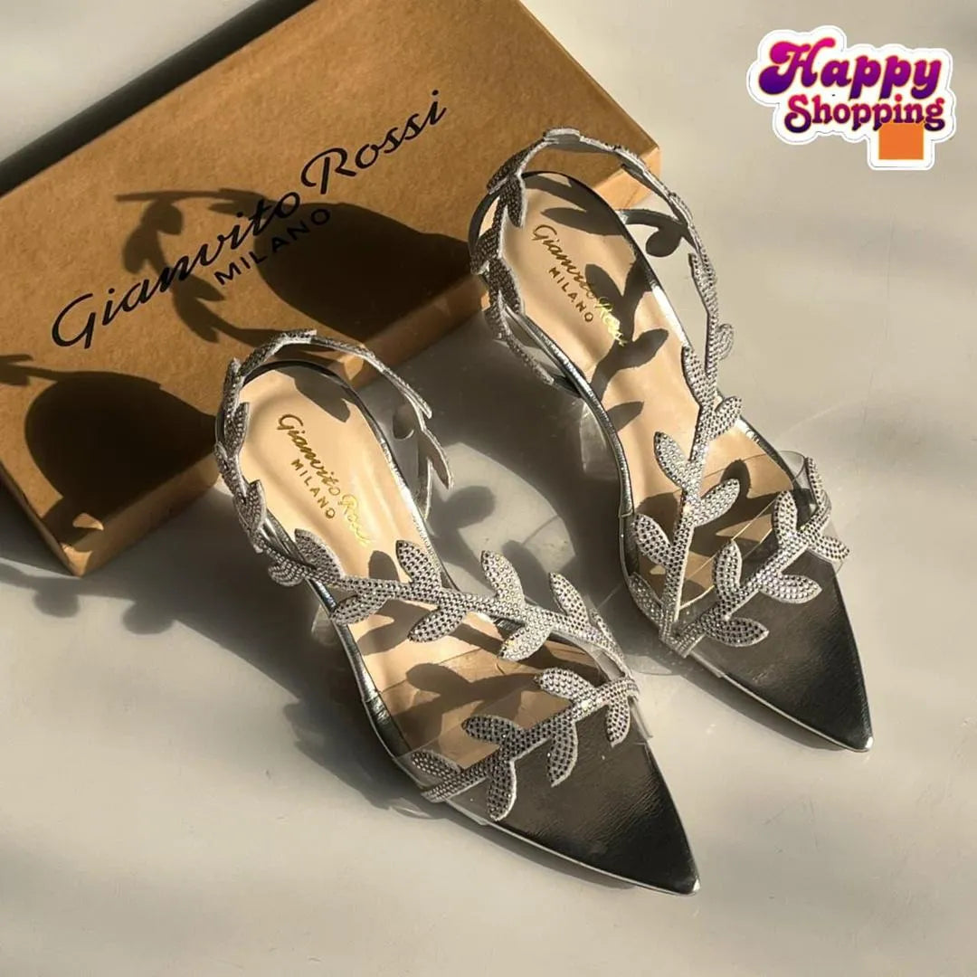 Mesh Leaf Heels Women Size 36-42