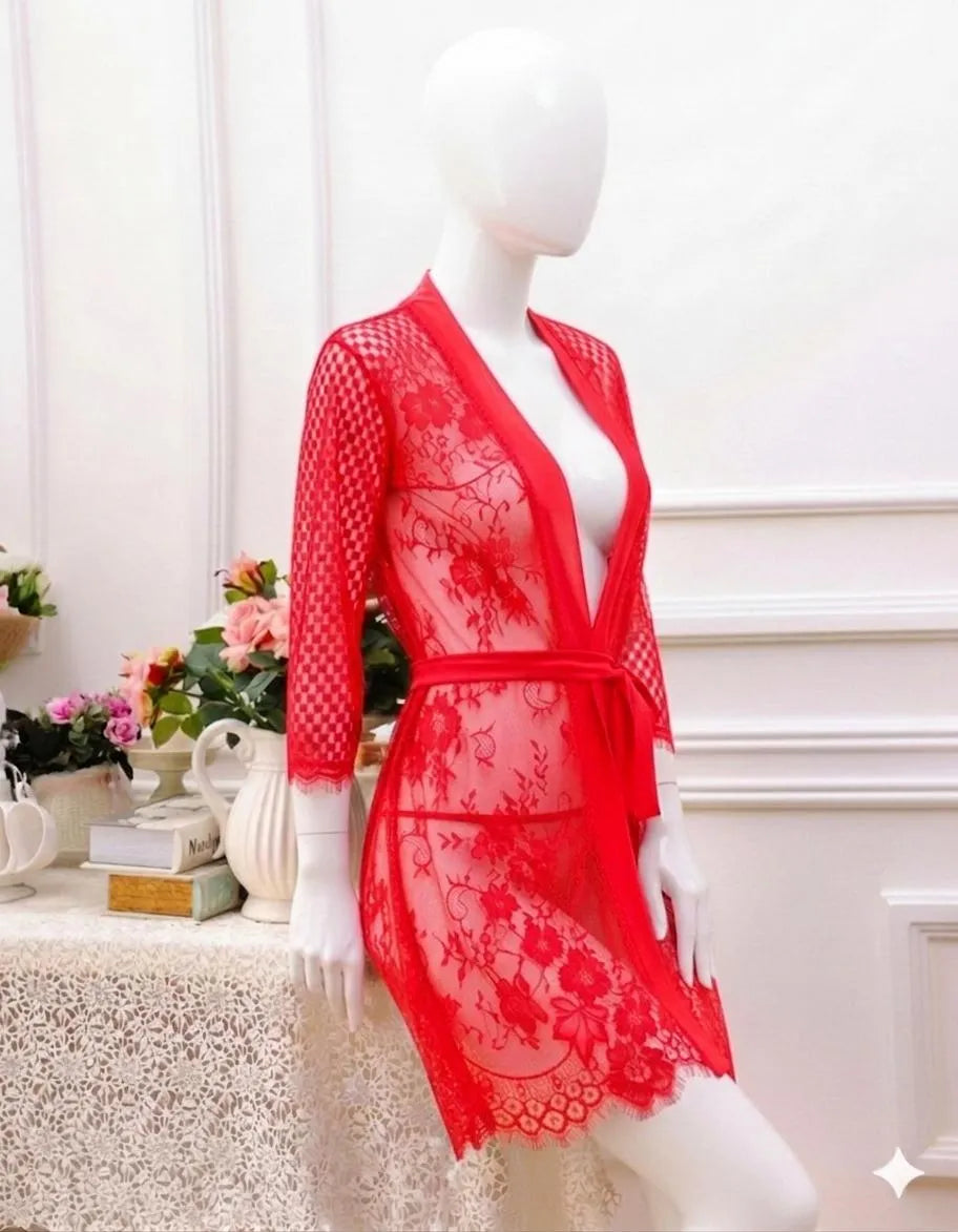 1 Pc Women's Stitched Cotton Lace-Work Night Gown / Net Nighty For Women