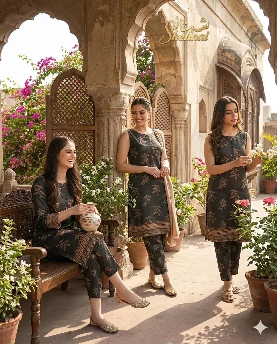 2 Pcs Women's Unstitched Printed Suit