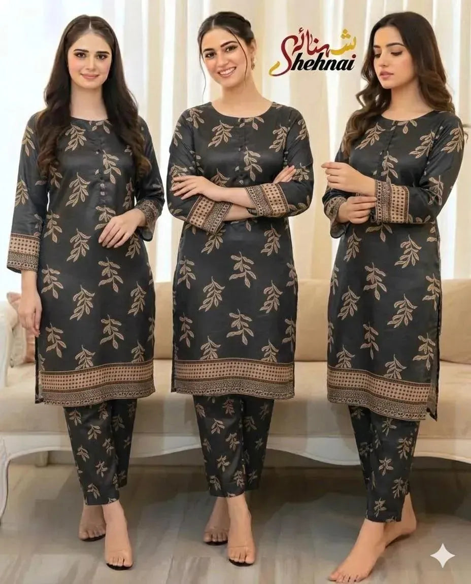 2 Pcs Women's Unstitched Printed Suit