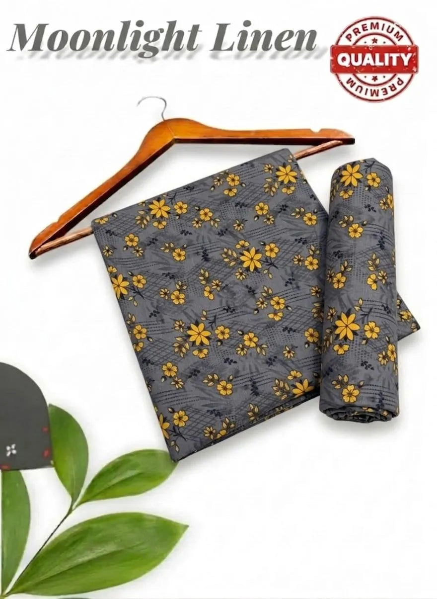 2 Pcs Women's Unstitched Printed Suit