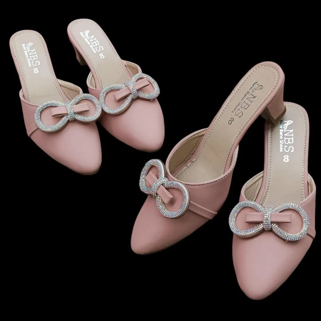 Rhinestone Bow Heels for Women