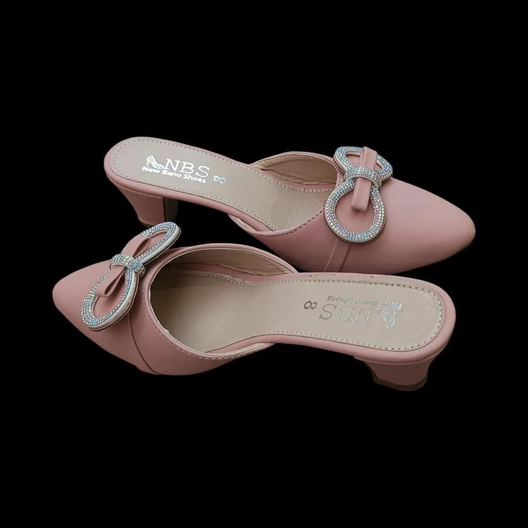 Rhinestone Bow Heels for Women