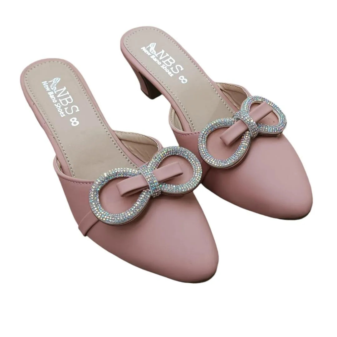 Rhinestone Bow Heels for Women