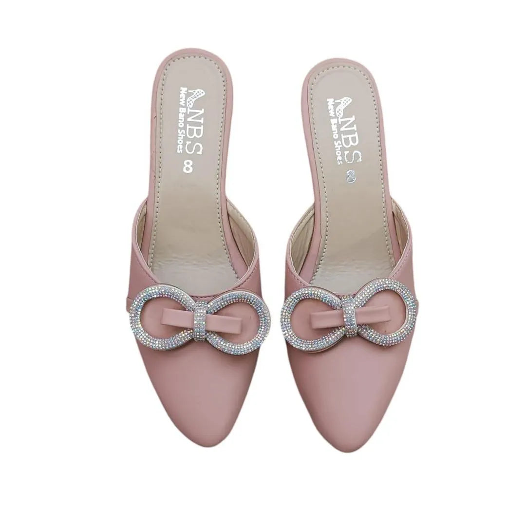 Rhinestone Bow Heels for Women