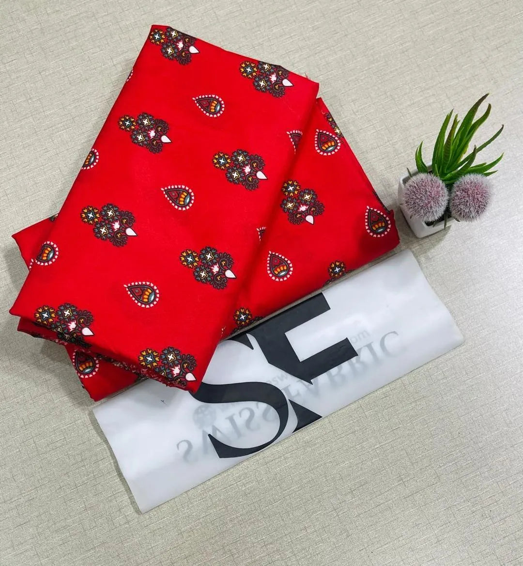 2 Pcs Women's Unstitched Printed Suit