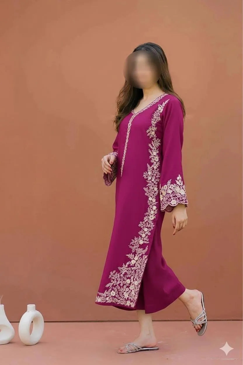2 Pcs Women's Unstitched Embroidered Suit