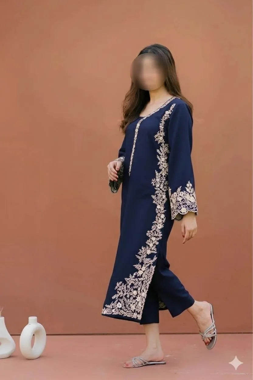 2 Pcs Women's Unstitched Embroidered Suit