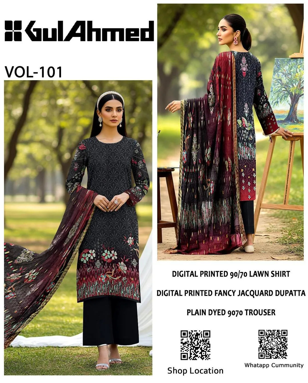 3 Pcs Women's Unstitched Embroidered Suit