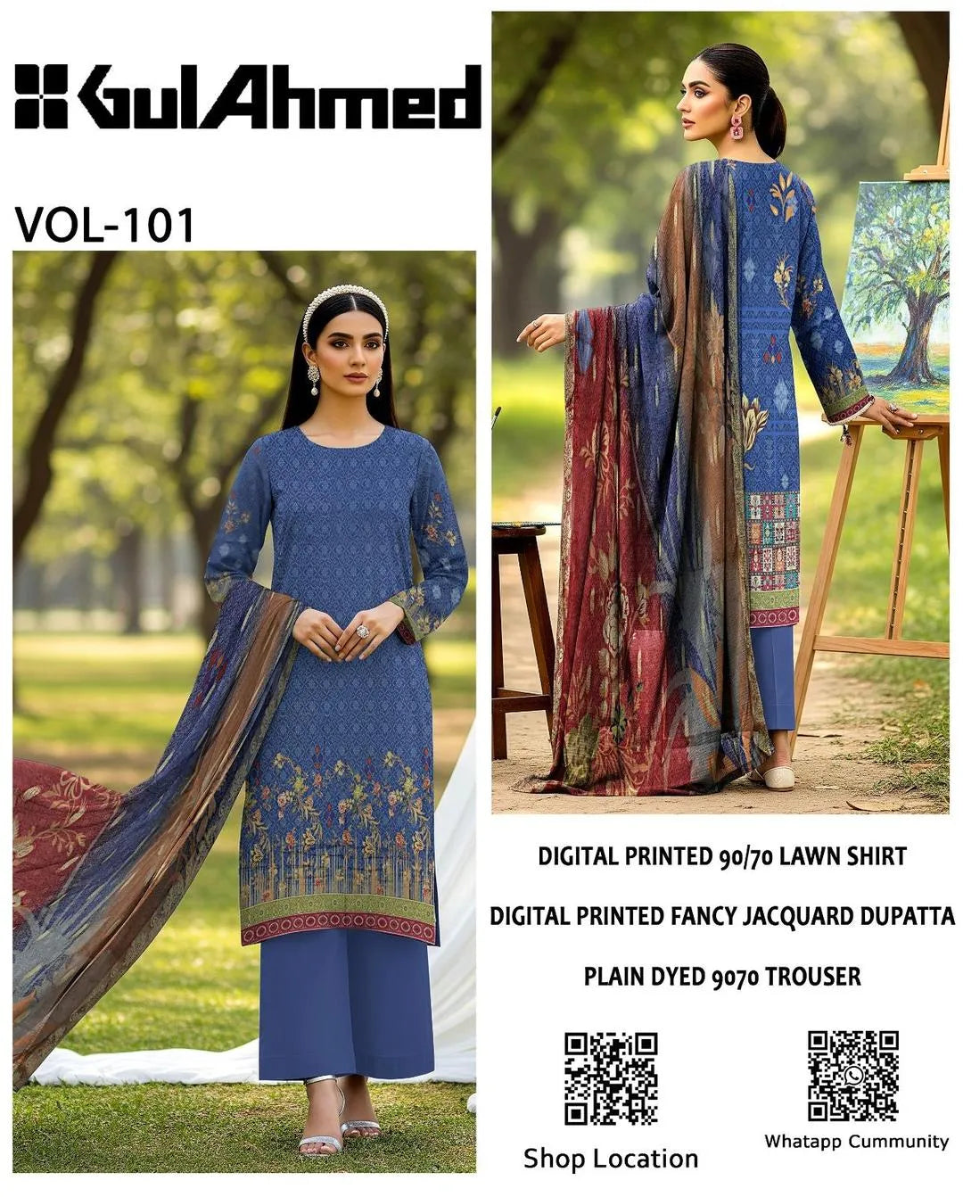 3 Pcs Women's Unstitched Embroidered Suit