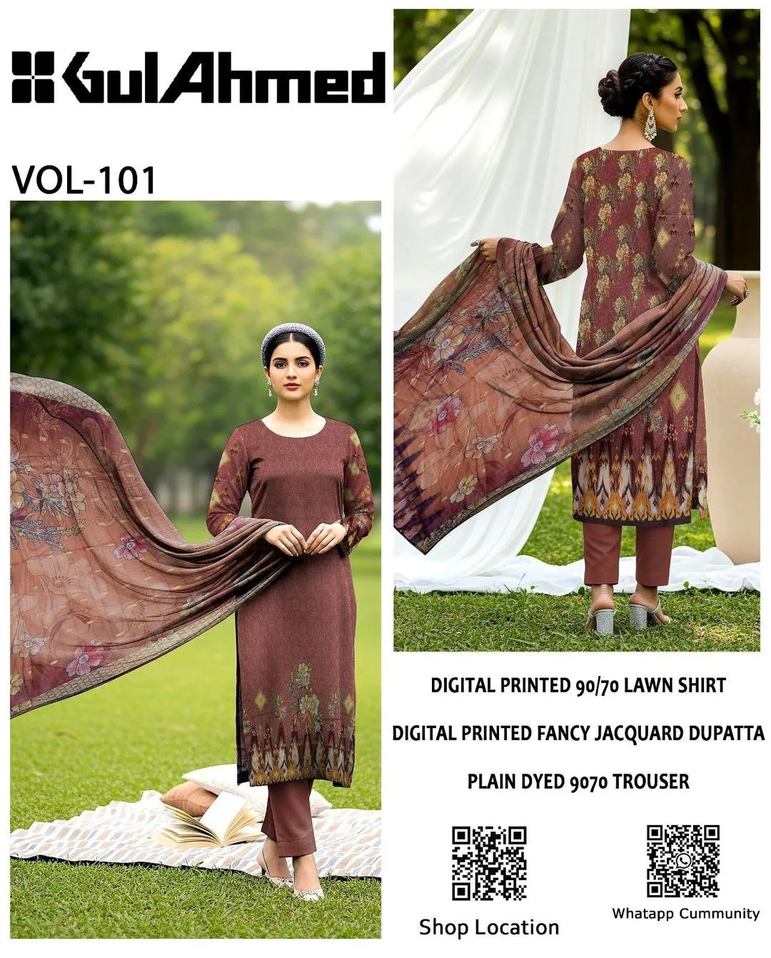 3 Pcs Women's Unstitched Embroidered Suit