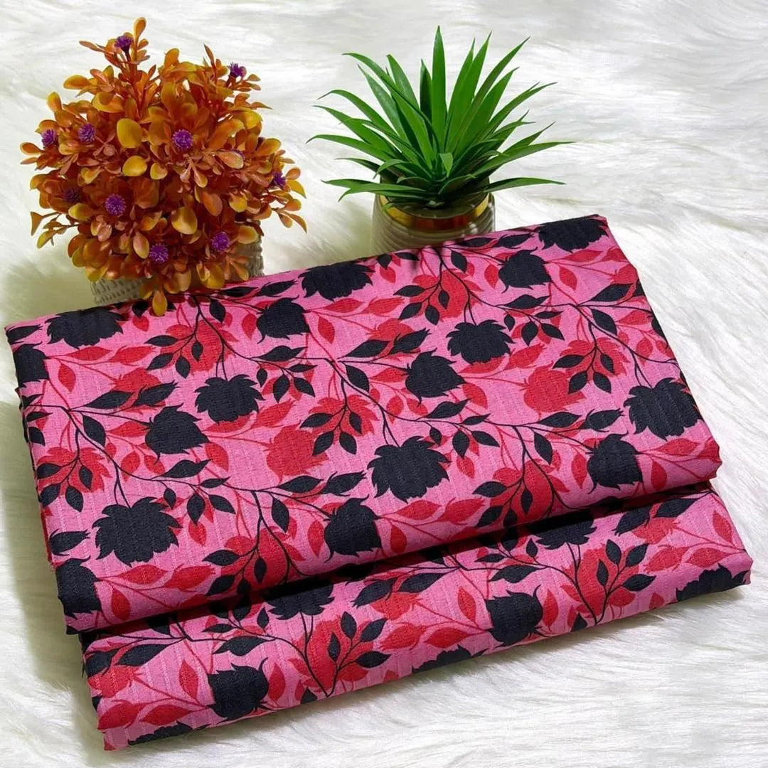 2 Pcs Women's Unstitched Printed Suit