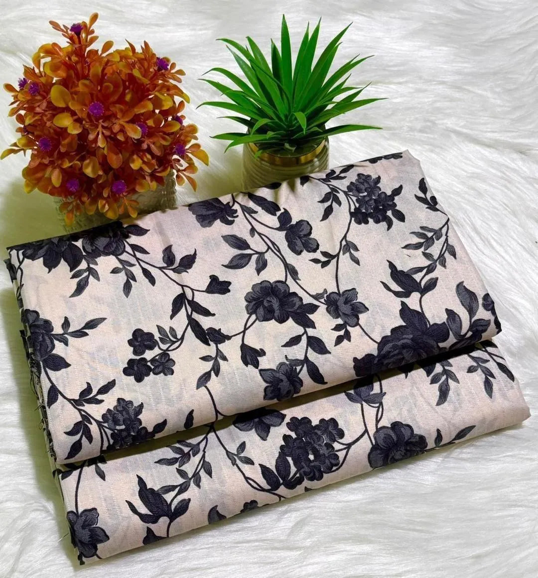 2 Pcs Women's Unstitched Printed Suit