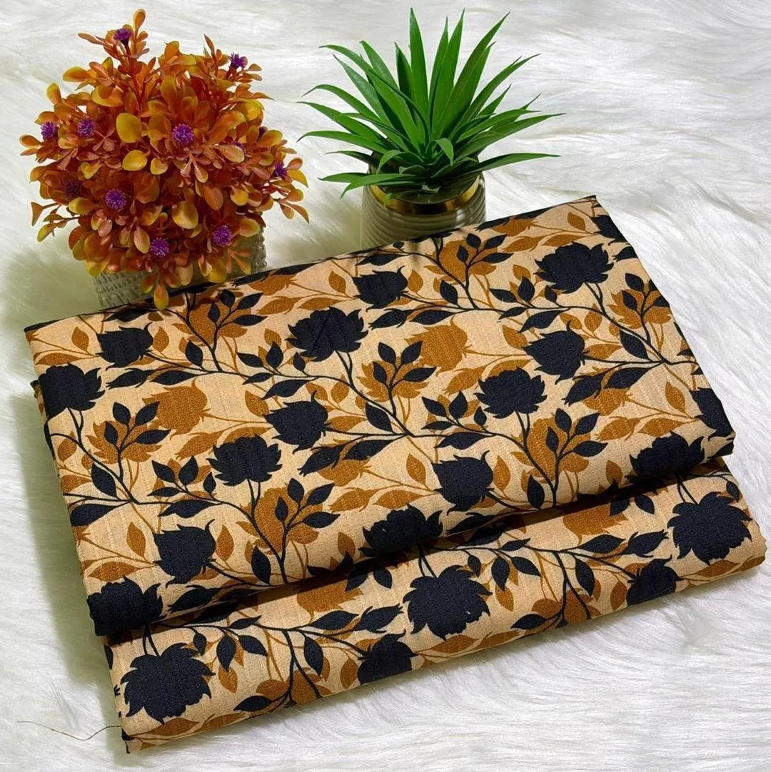 2 Pcs Women's Unstitched Printed Suit