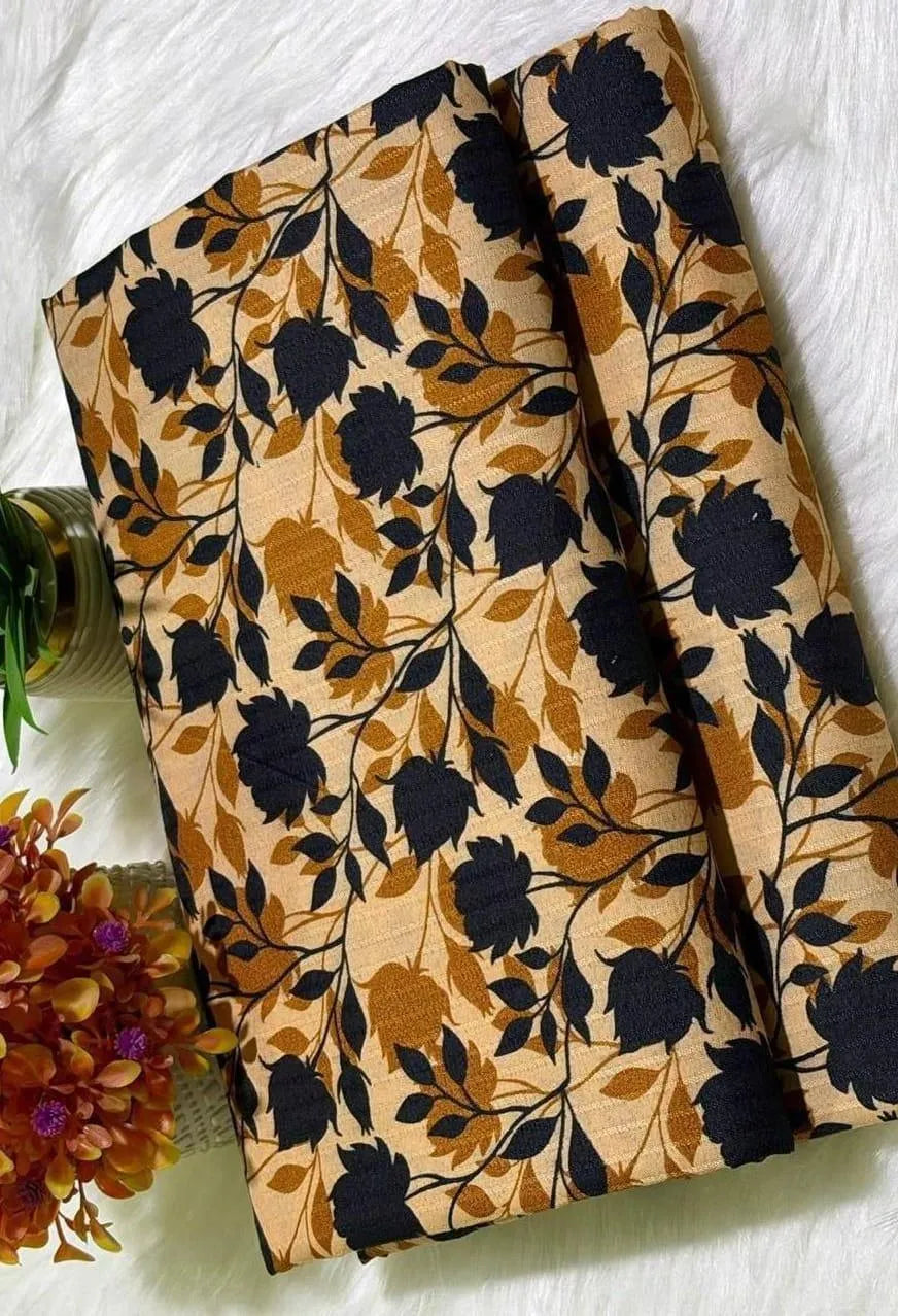 2 Pcs Women's Unstitched Printed Suit