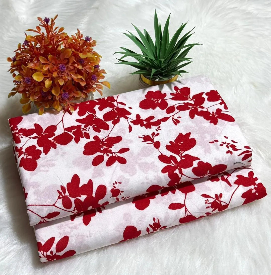 2 Pcs Women's Unstitched Printed Suit