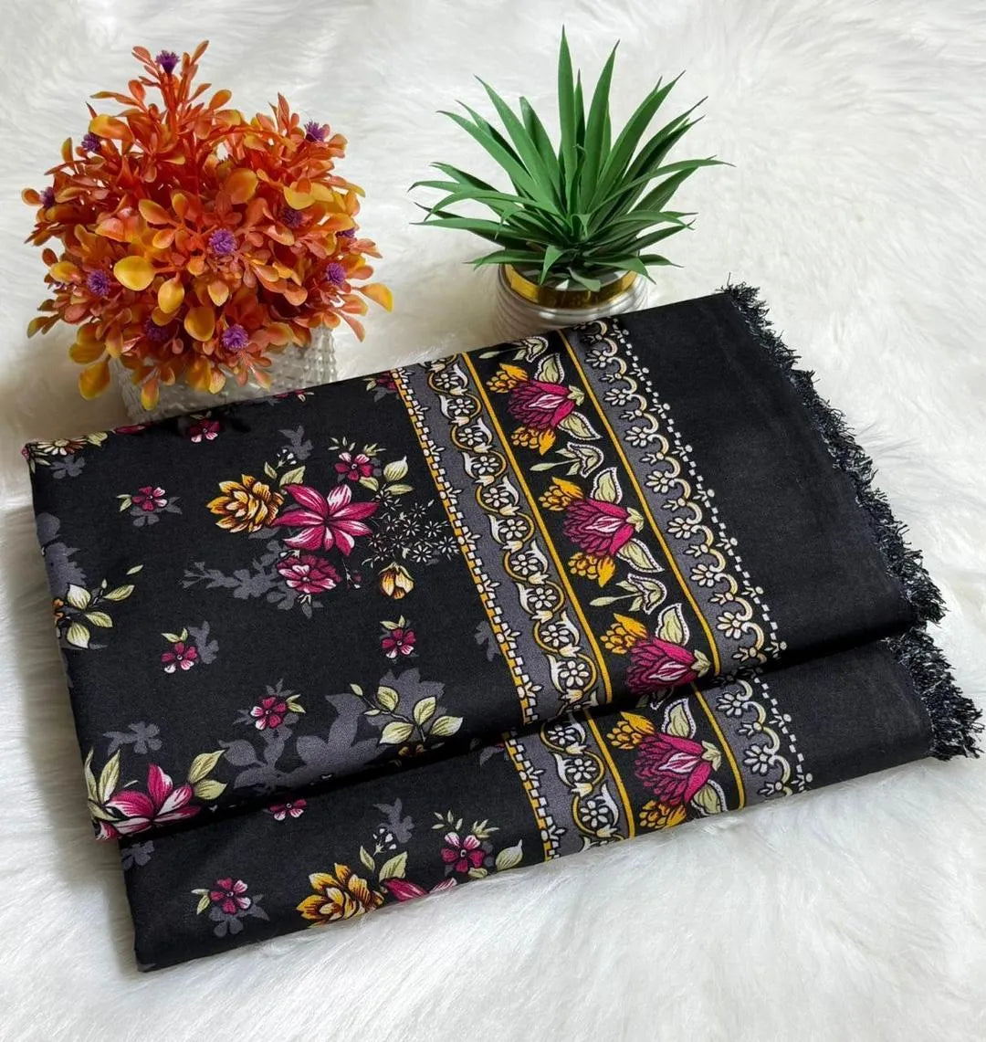 2 Pcs Women's Unstitched Printed Suit