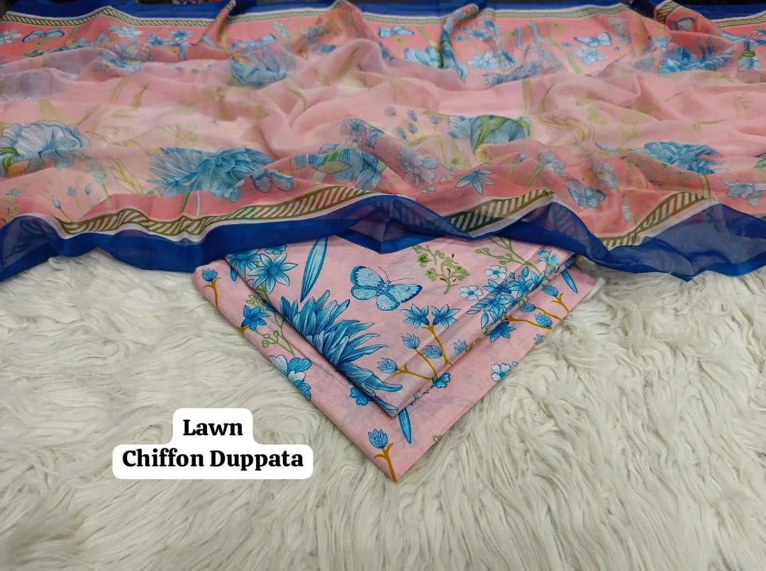3 Pcs Women's Unstitched Printed Suit