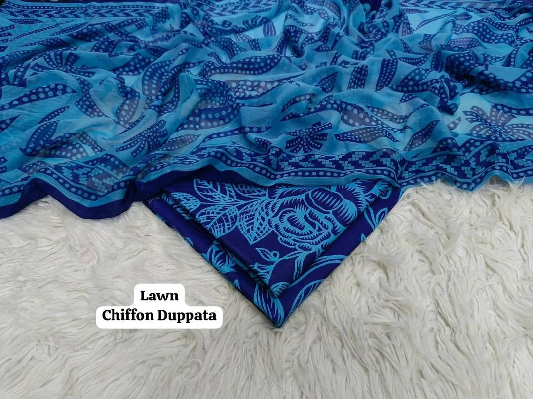 3 Pcs Women's Unstitched Printed Suit