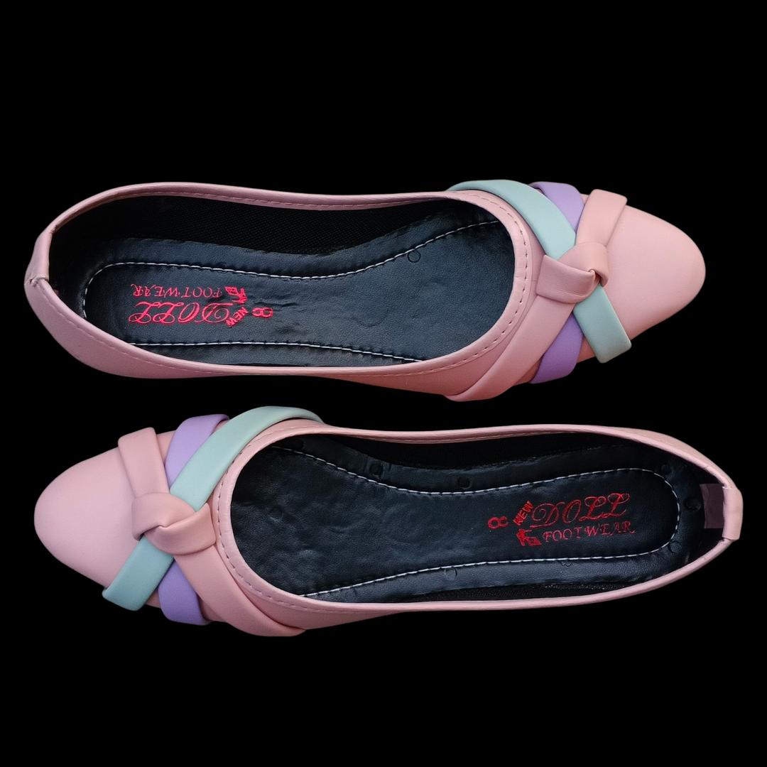 Women Synthetic Leather Pink Pumps Semi Formal