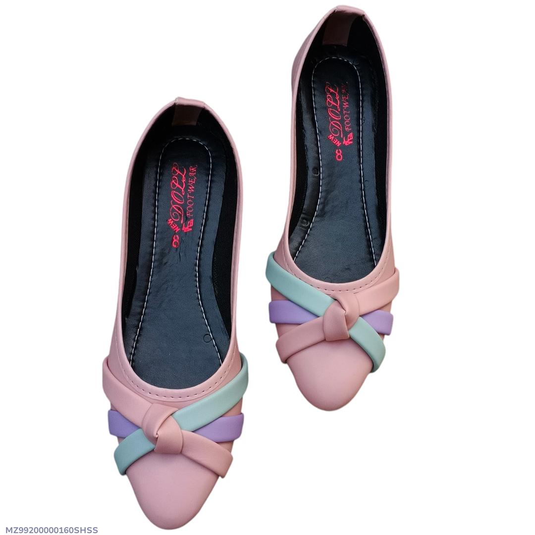 Women Synthetic Leather Pink Pumps Semi Formal